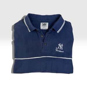 Vintage 90s Lee Sport NY Yankees Embroidered Cotton Polo Shirt Men’s M